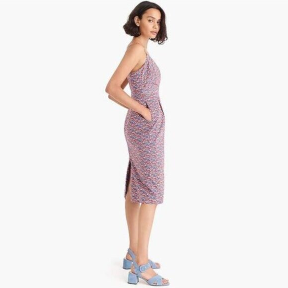 J.Crew x Liberty 10 Spaghetti Strap Dress Betsy Ann Floral Print Blue Red - Picture 4 of 13